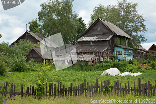 Image of Old dilapidated rustic wooden houses