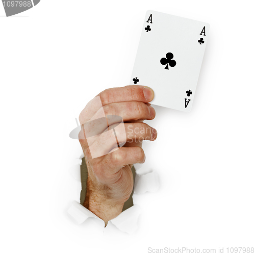 Image of Card ace in hand