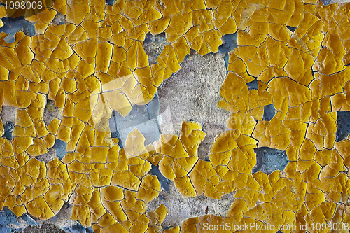 Image of Cracked oil enamel on an old wall - background