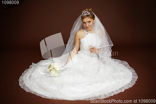 Image of Young bride in white dress