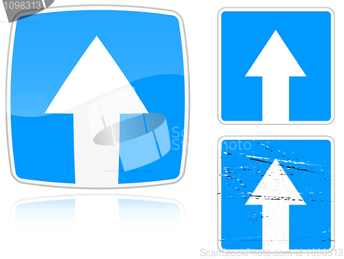 Image of Variants a Road with one-way traffic - road sign