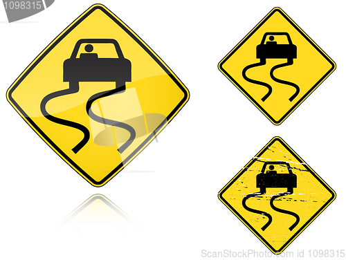Image of Variants a Slippery when wet - road sign