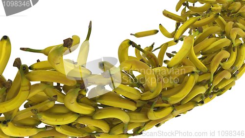 Image of Ripe bananas isolated over white