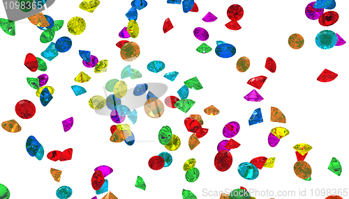 Image of Large group of colorful Diamonds isolated
