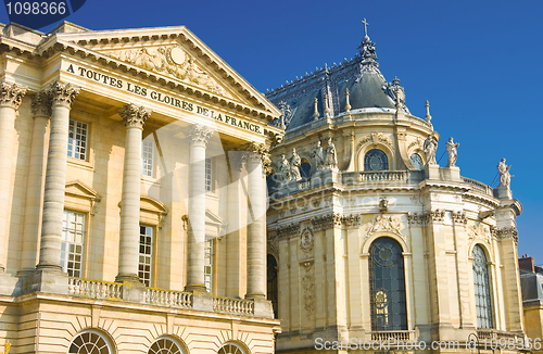 Image of Beautiful palace facade in Versailles