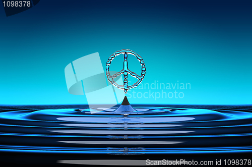 Image of Pacifism Symbol shaped water drops