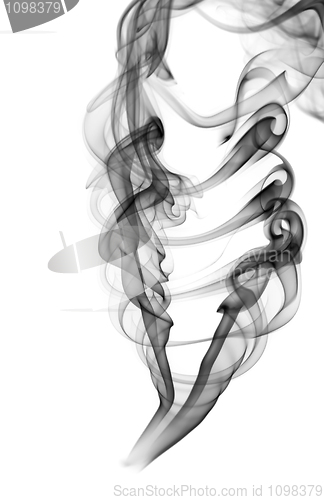 Image of Black puff of abstract fume on white