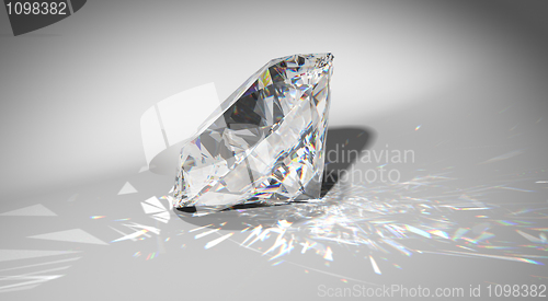 Image of One large diamond with sparkles