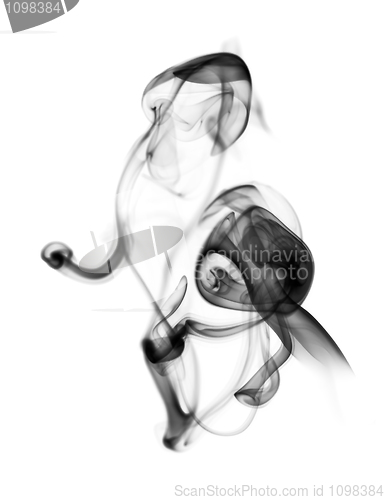 Image of Abstract puff of black smoke on white