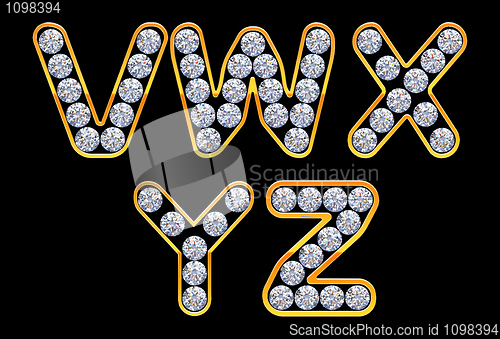 Image of V - Y letters incrusted with diamonds