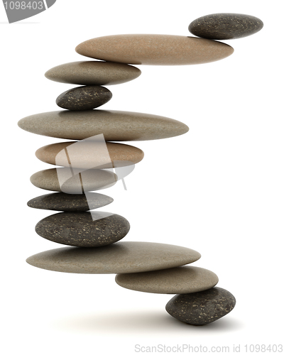 Image of Balanced stone tower over white