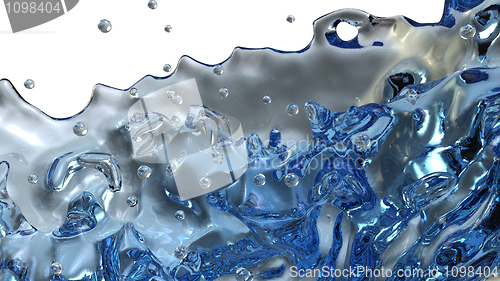 Image of Splashes, waves and drops of water or liquid
