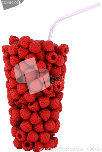 Image of Raspberry Glass shape with straw