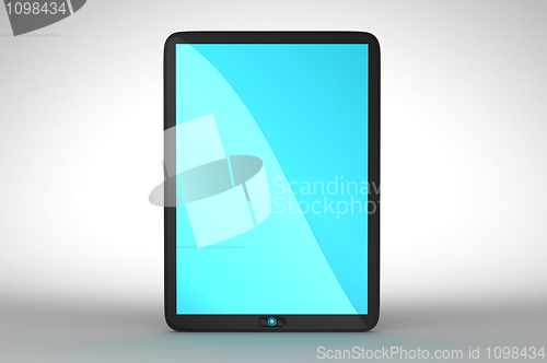 Image of Tablet PC with blue colored screen