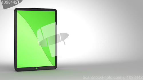 Image of Tablet PC with green colored screen