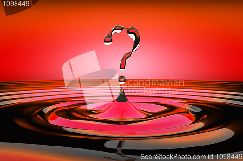 Image of What is the matter? Symbol shaped water drops
