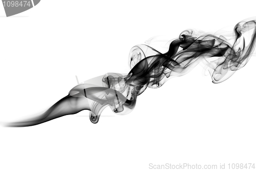 Image of Black Abstract puff of fume on white
