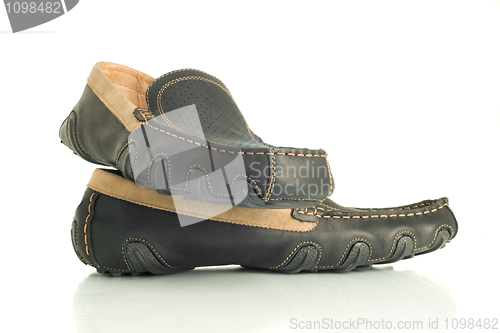 Image of Trendy black mens shoes moccasins