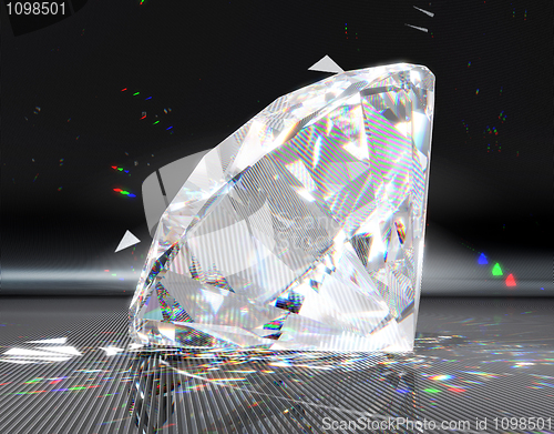 Image of Large diamond with striped reflection