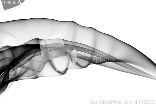Image of Abstract black fume swirl on white
