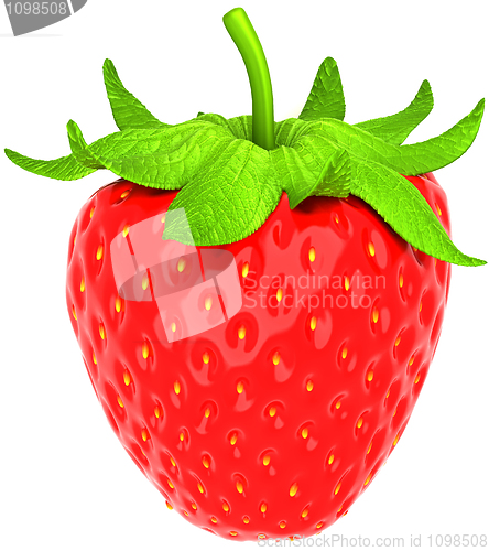 Image of One large strawberry isolated over white