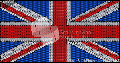Image of Great Britain Flag Union Jack assembled of diamonds