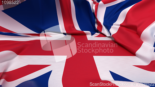 Image of Showcase pedestal covered with Great Britain flag