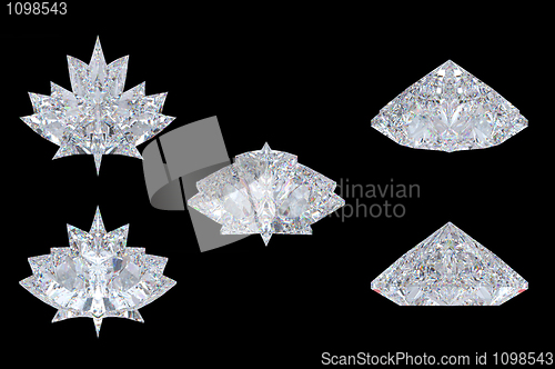 Image of Differnet views of maple leaf diamond