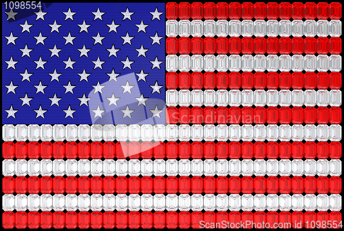 Image of USA flag assembled of diamonds