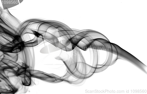 Image of Abstract puff of black smoke on white