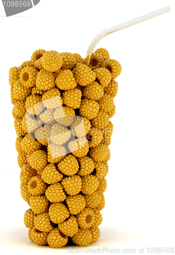 Image of Yellow Raspberry Glass shape with straw