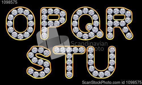 Image of O - U letters incrusted with diamonds