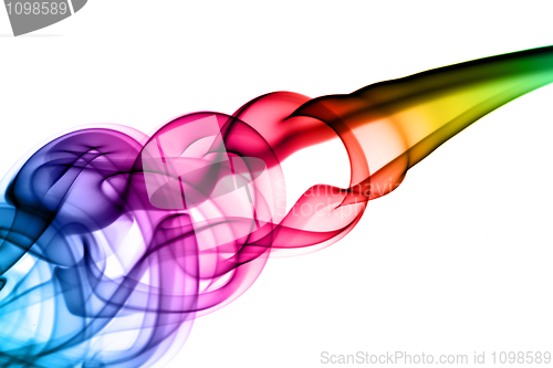 Image of Bright colorful smoke Abstraction on white