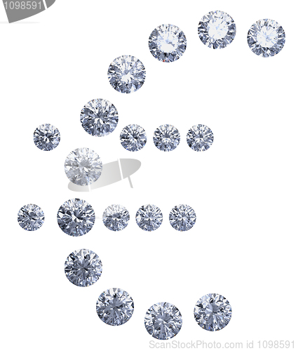 Image of Euro symbol assembled of diamonds