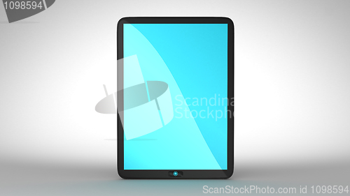 Image of Tablet PC with blue colored screen