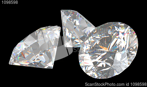 Image of Three large brilliant cut diamonds