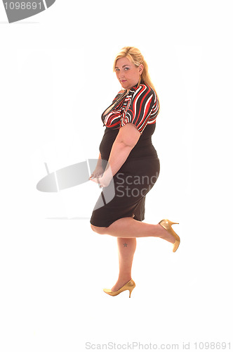 Image of Big girl in dress.