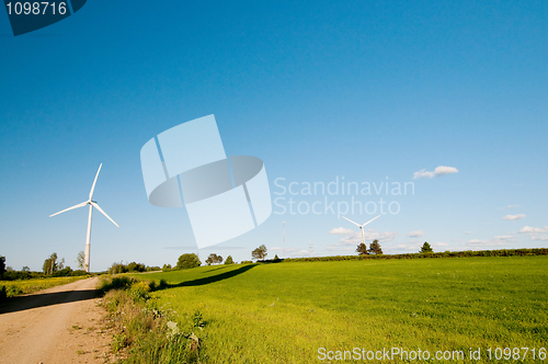 Image of Landscape with windmills