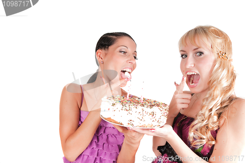 Image of Party theme: girls with cake