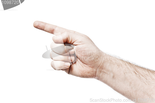 Image of male hand pointing