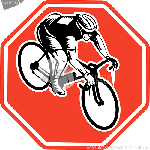 Image of Cyclist racing bike