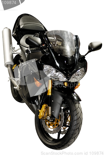 Image of Black racing motorcycle isolated