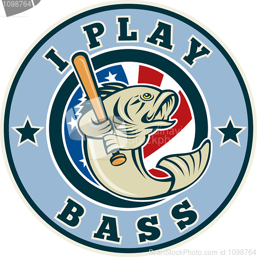 Image of Largemouth bass playing baseball