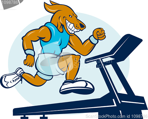 Image of Dog running on tread mill