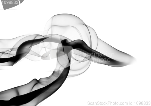 Image of Black Abstract fume waves on white