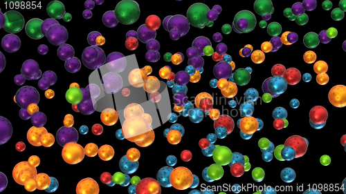 Image of Colorful bubbles or balls over black