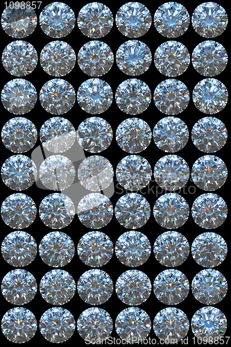 Image of Collage  - Top views of diamonds