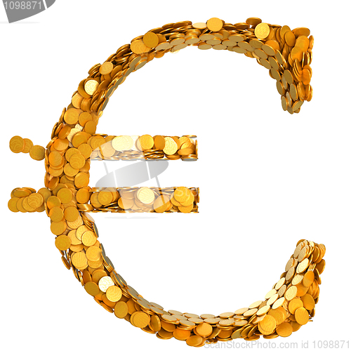 Image of Euro stability. Symbol assembled with coins