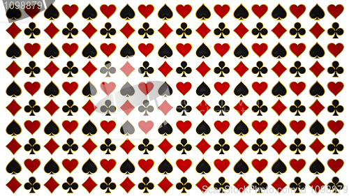 Image of Card suits and poker symbols. Isolated over white