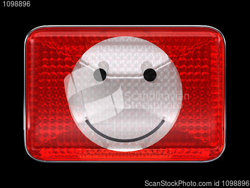 Image of Smiley emoticon red button or headlight 